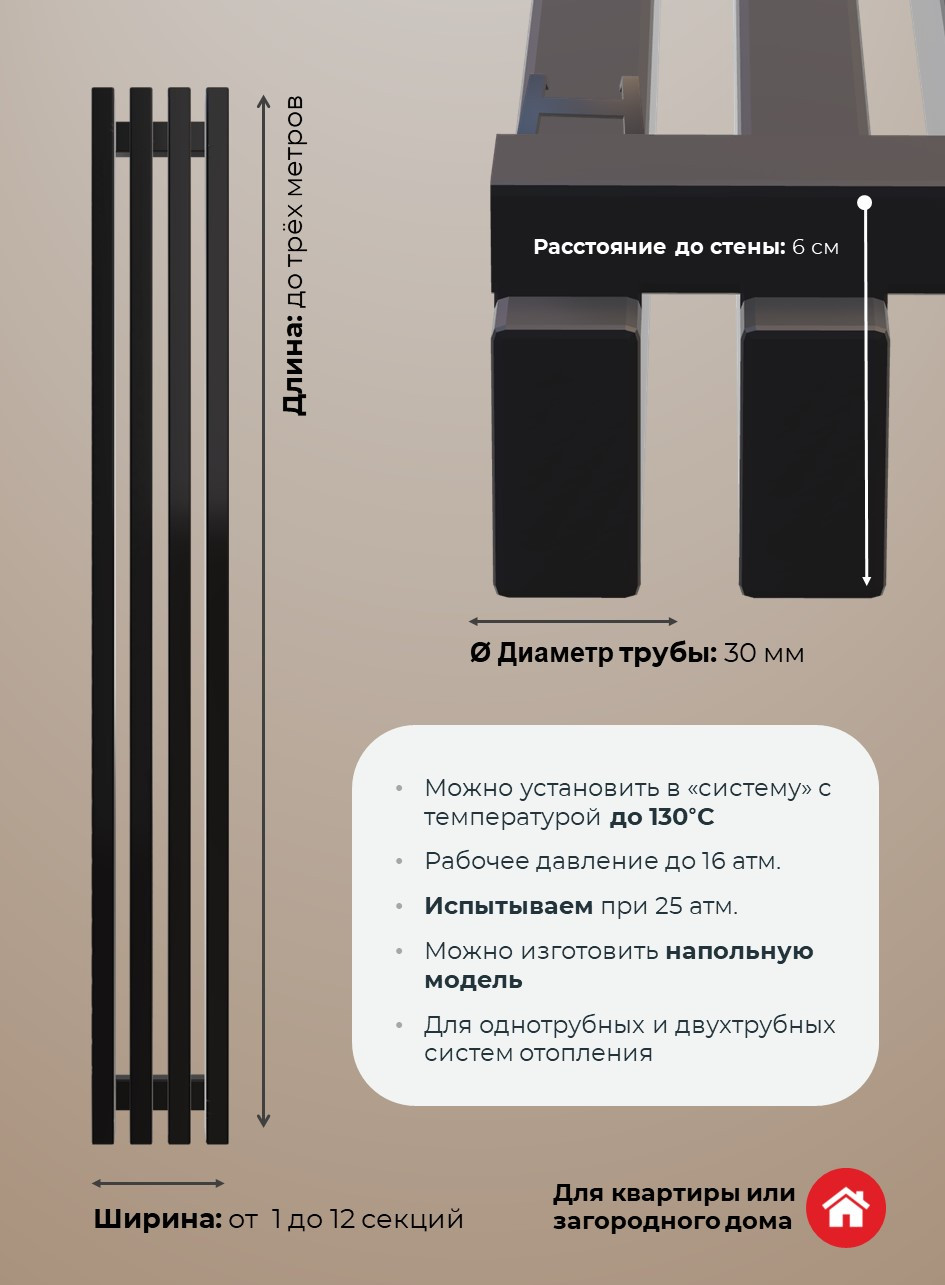 Радиатор GRAY вертикальный