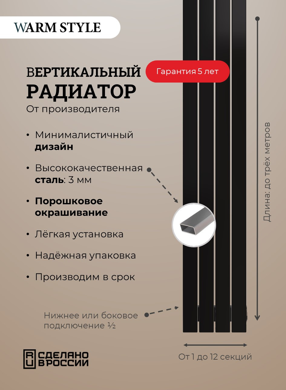 Радиатор FLAT вертикальный