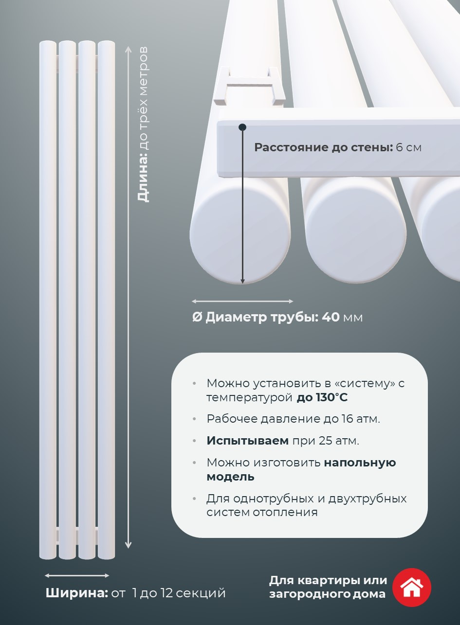 Радиатор ROUND вертикальный