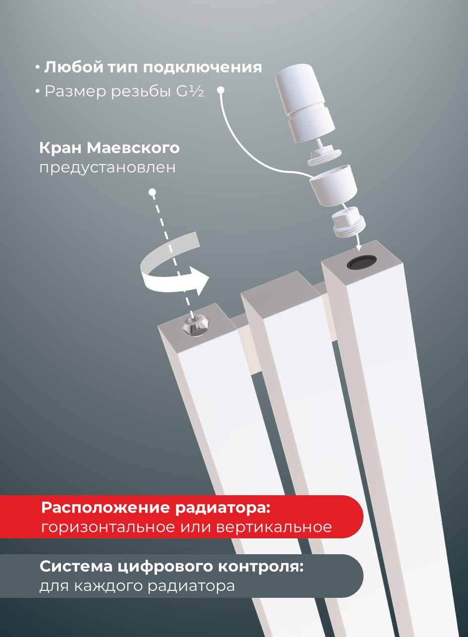 Радиатор CUBE горизонтальный