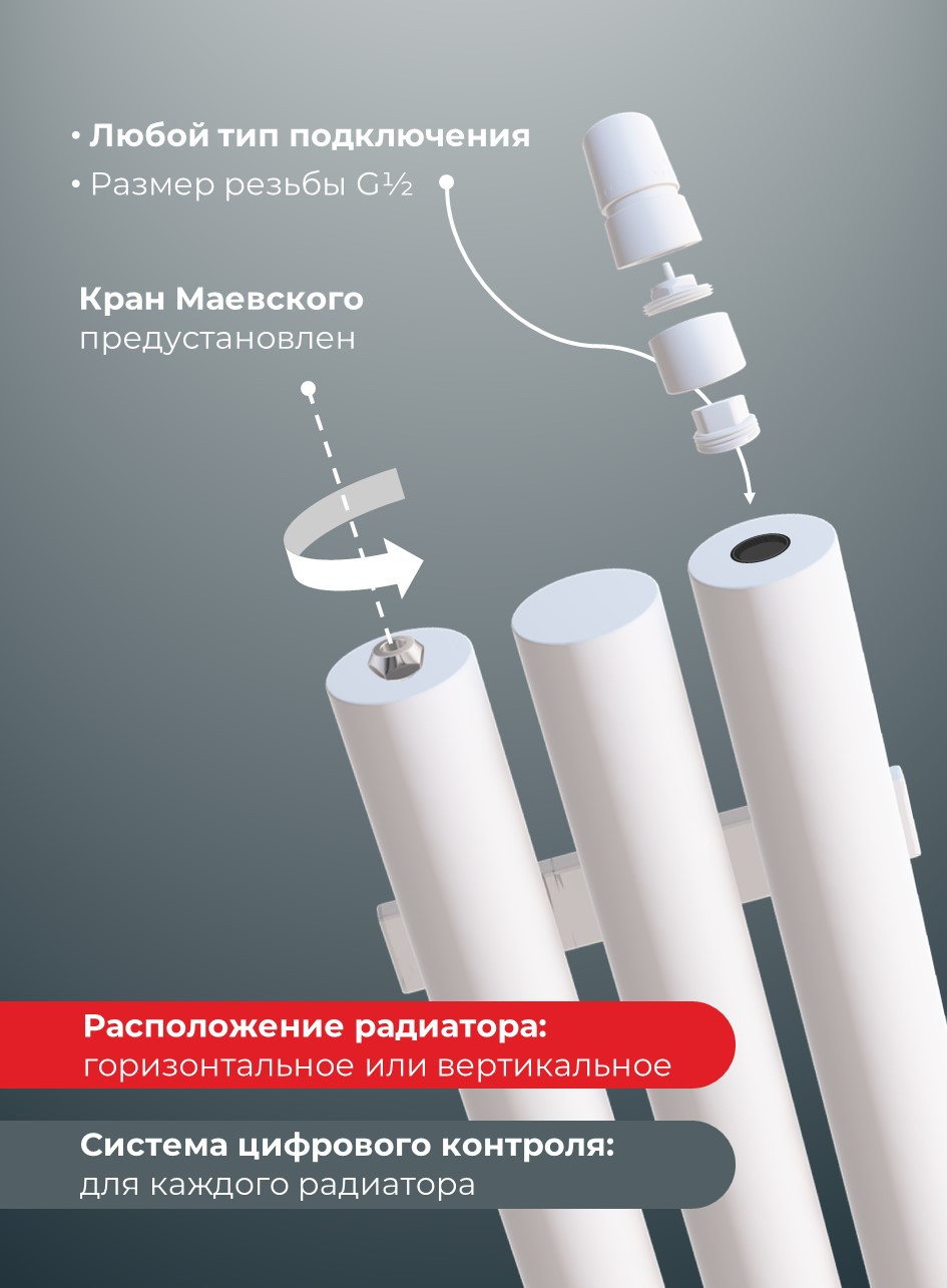 Радиатор ROUND-76 горизонтальный