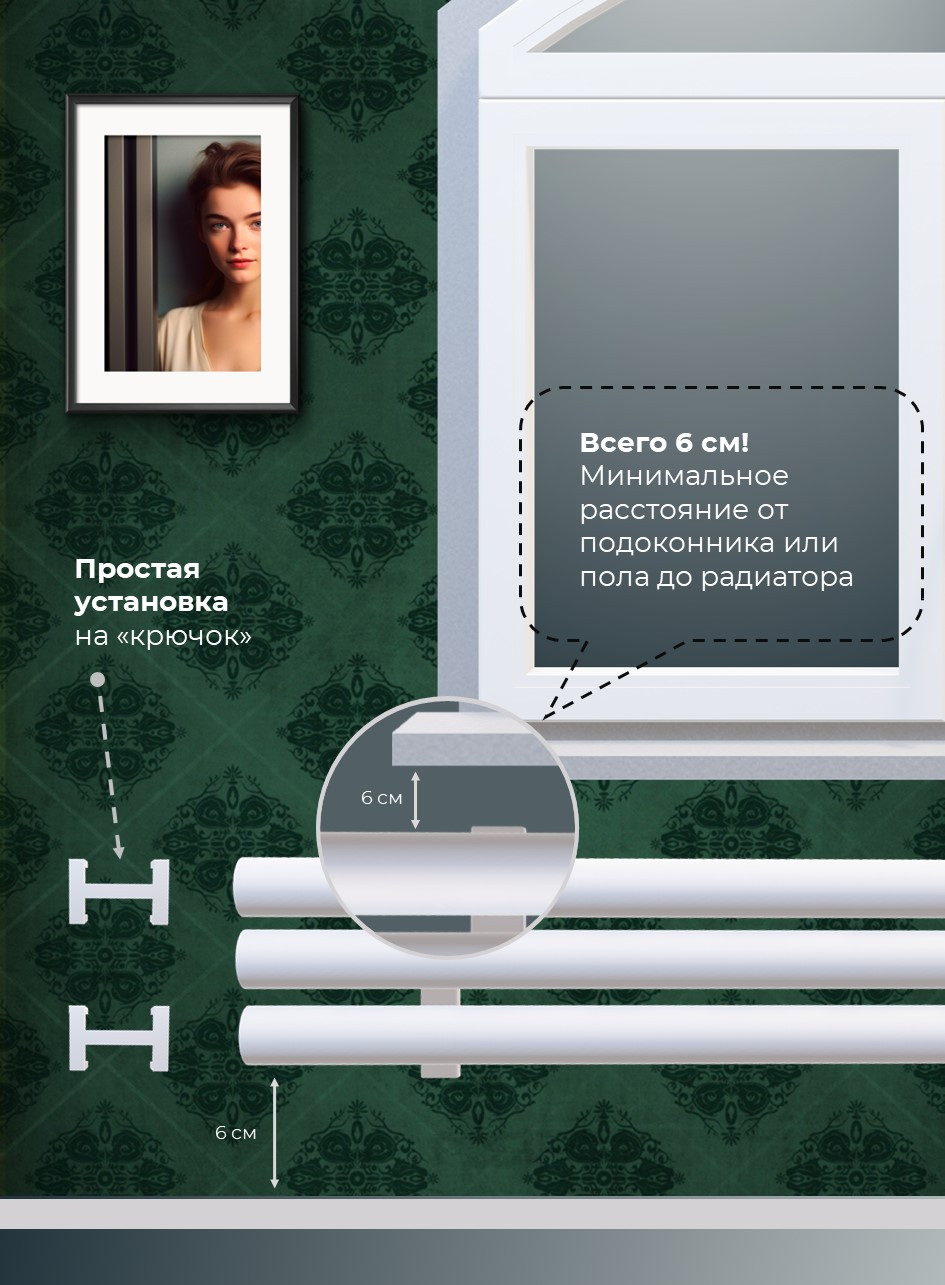 Радиатор ROUND-76 горизонтальный